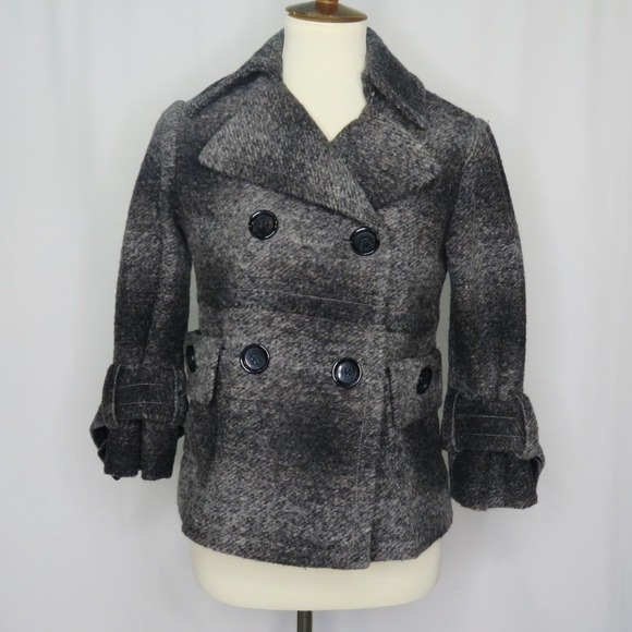 Michael Kors Jackets & Blazers - Michael Kors Womens Double Breasted Jacket Size XS Black Gray Knit Casual Career